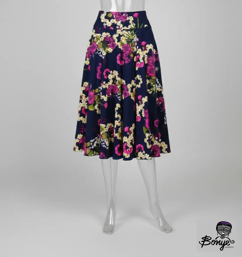 Falda Midi "Jardín Nocturno" – Tablas Encontradas