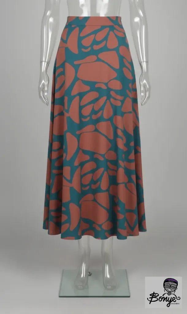 Falda Midi "Abstracción Orgánica" – Corte Semi-Ajustado Evasé