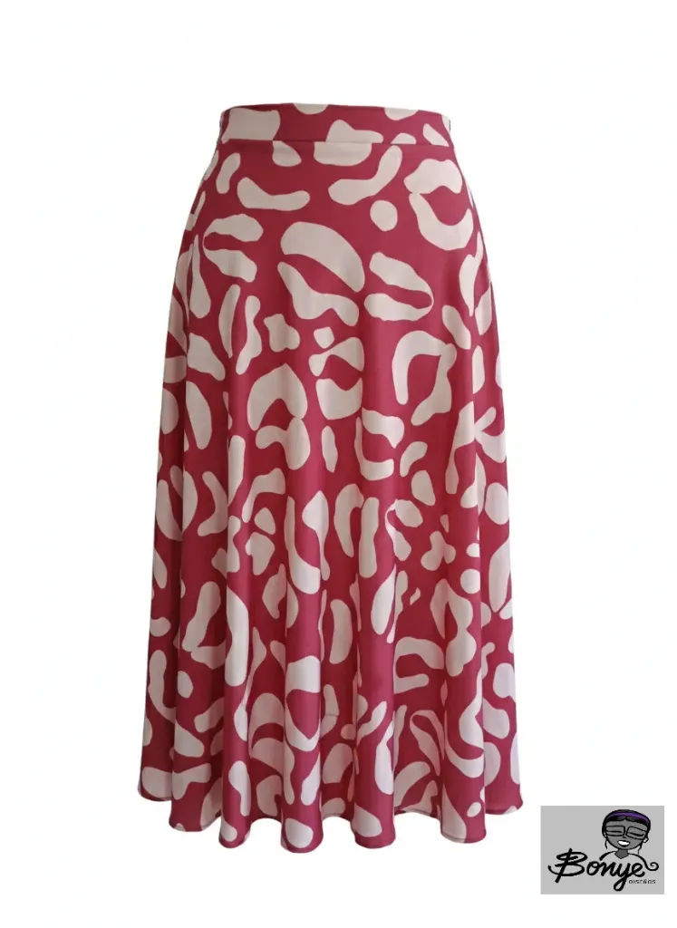 Falda Midi "Acento Moderno" – Estampado Orgánico