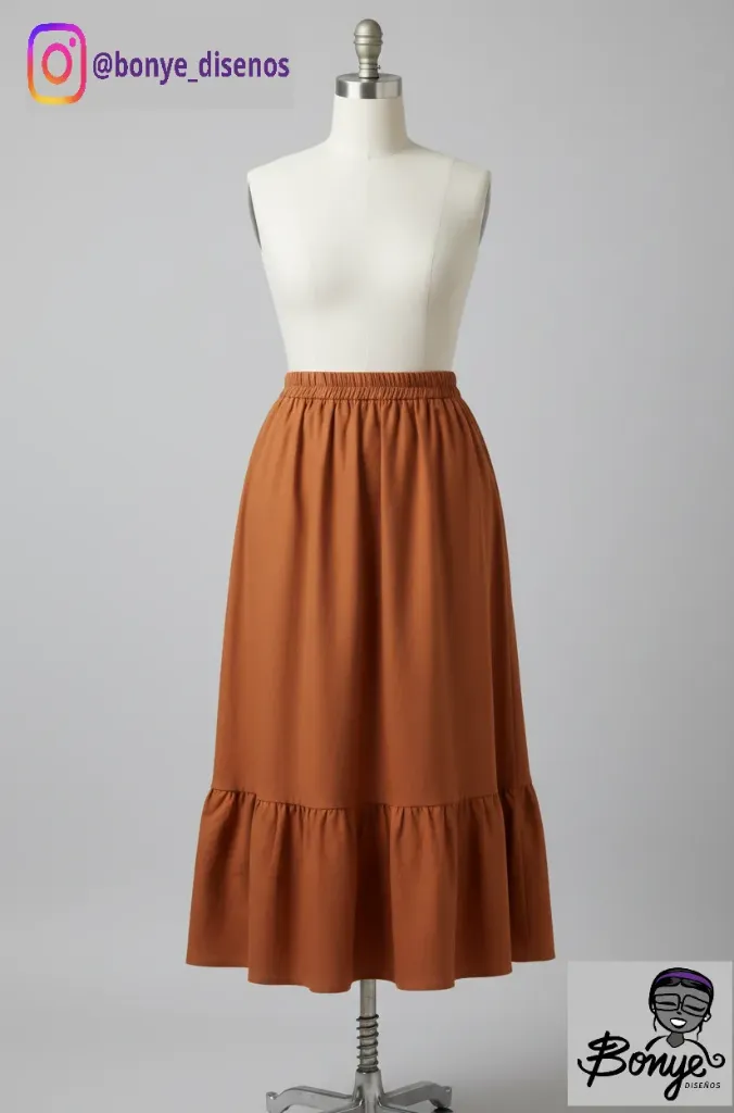 Falda Midi "Terracota Vital" – Confort y Movimiento